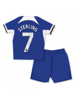 Otroški Nogometna dresi replika Chelsea Raheem Sterling #7 Domači 2023-24 Kratek rokav (+ hlače)